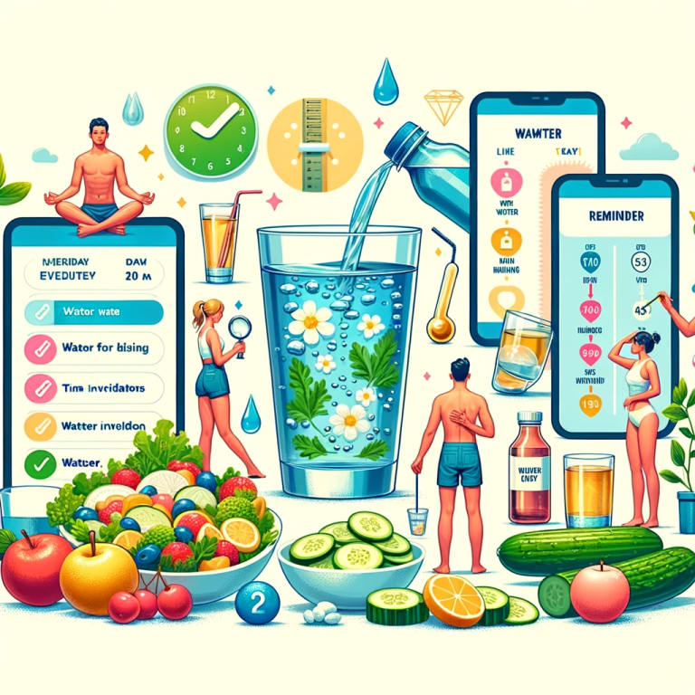 Graphic representing tips for increasing daily water intake.